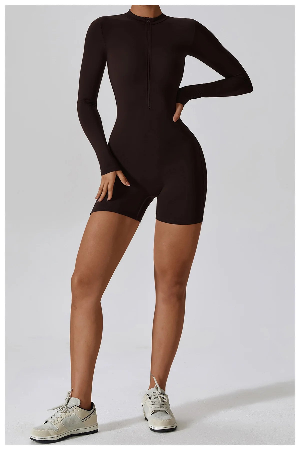 Long Sleeved Zipper Yoga Jumpsuit