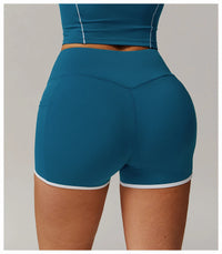 Elastic Yoga Shorts High Waist With pocket