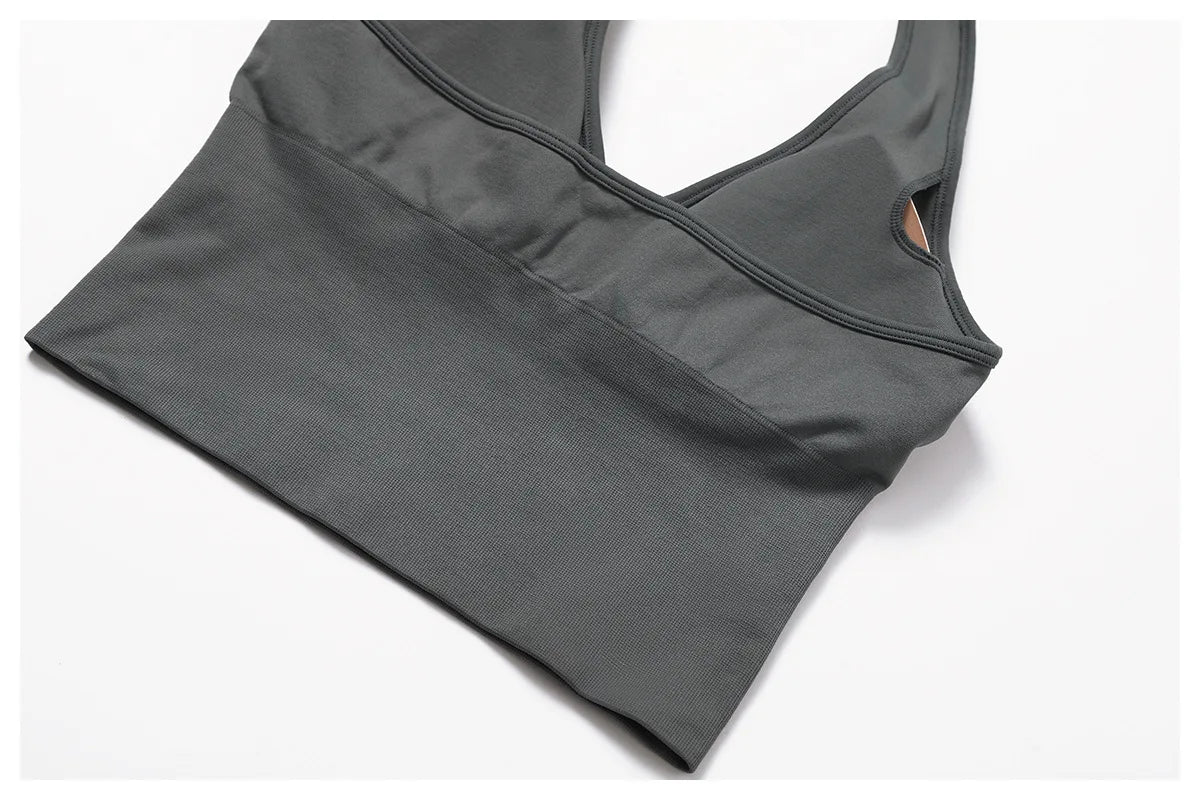 Seamless Hanging Neck Sports Bra