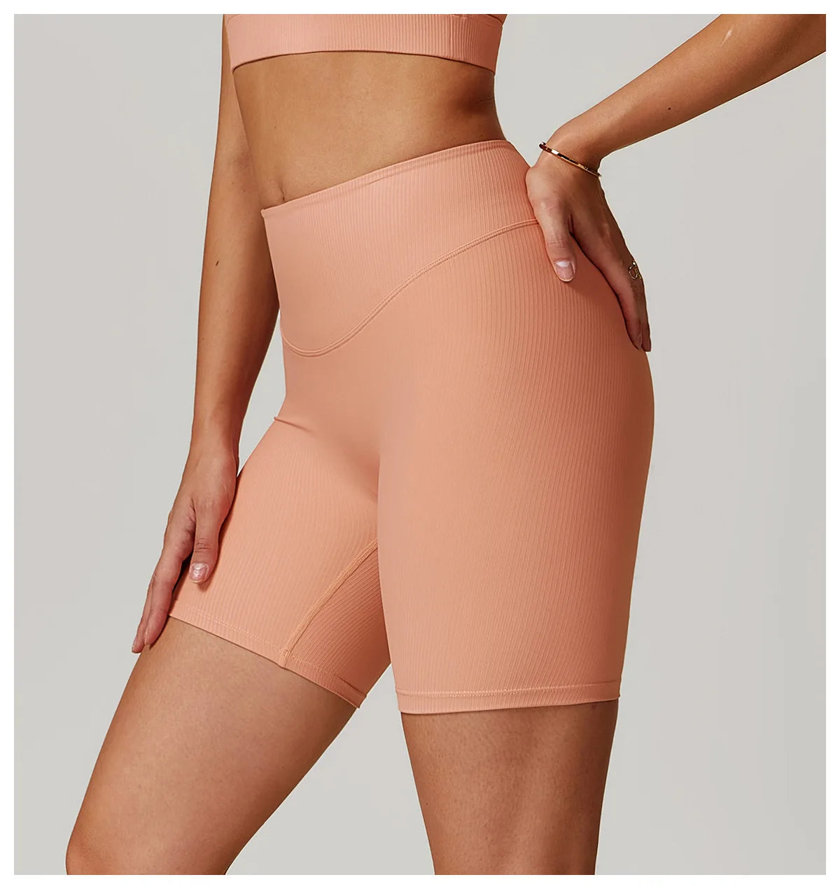 Ribbed High Waist Scrunch Butt Yoga Shorts