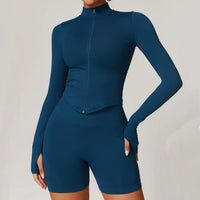 Long Sleeved Seamless Zipper Active Jacket