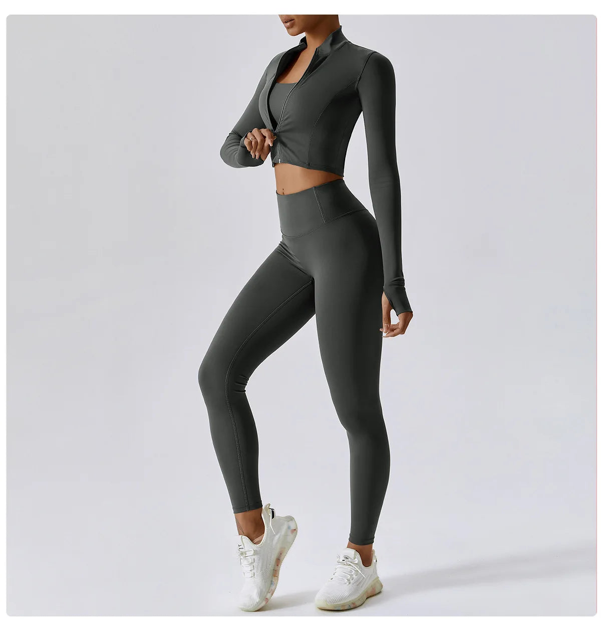 Zipper Yoga Sportswear Set for Women