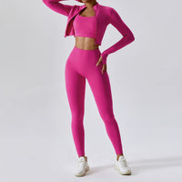 Zipper Yoga Sportswear Set for Women