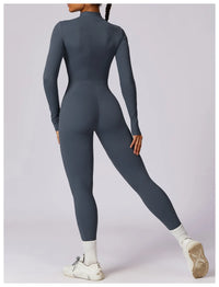 Long Sleeved Zipper Training Jumpsuit