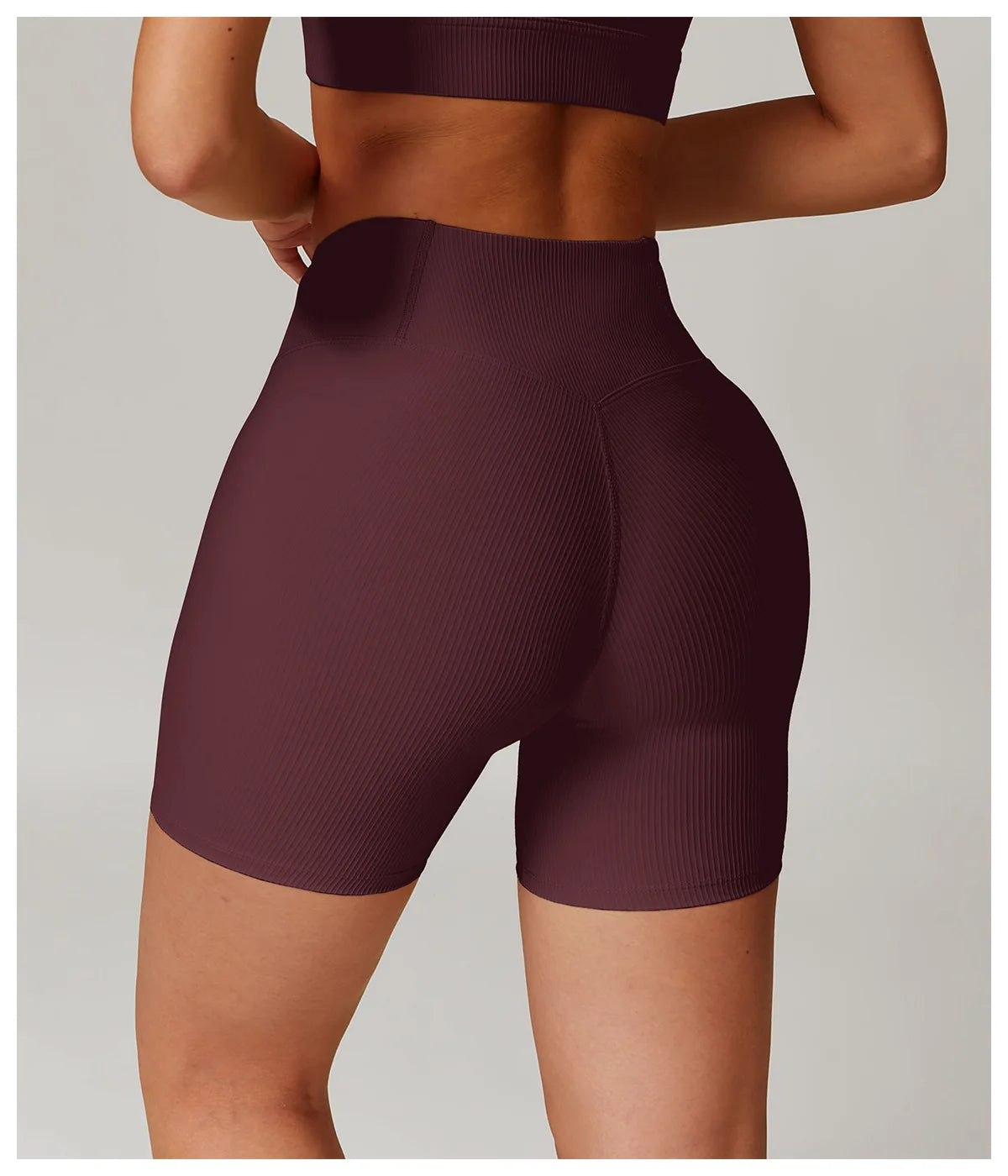 Ribbed High Waist Scrunch Butt Yoga Shorts