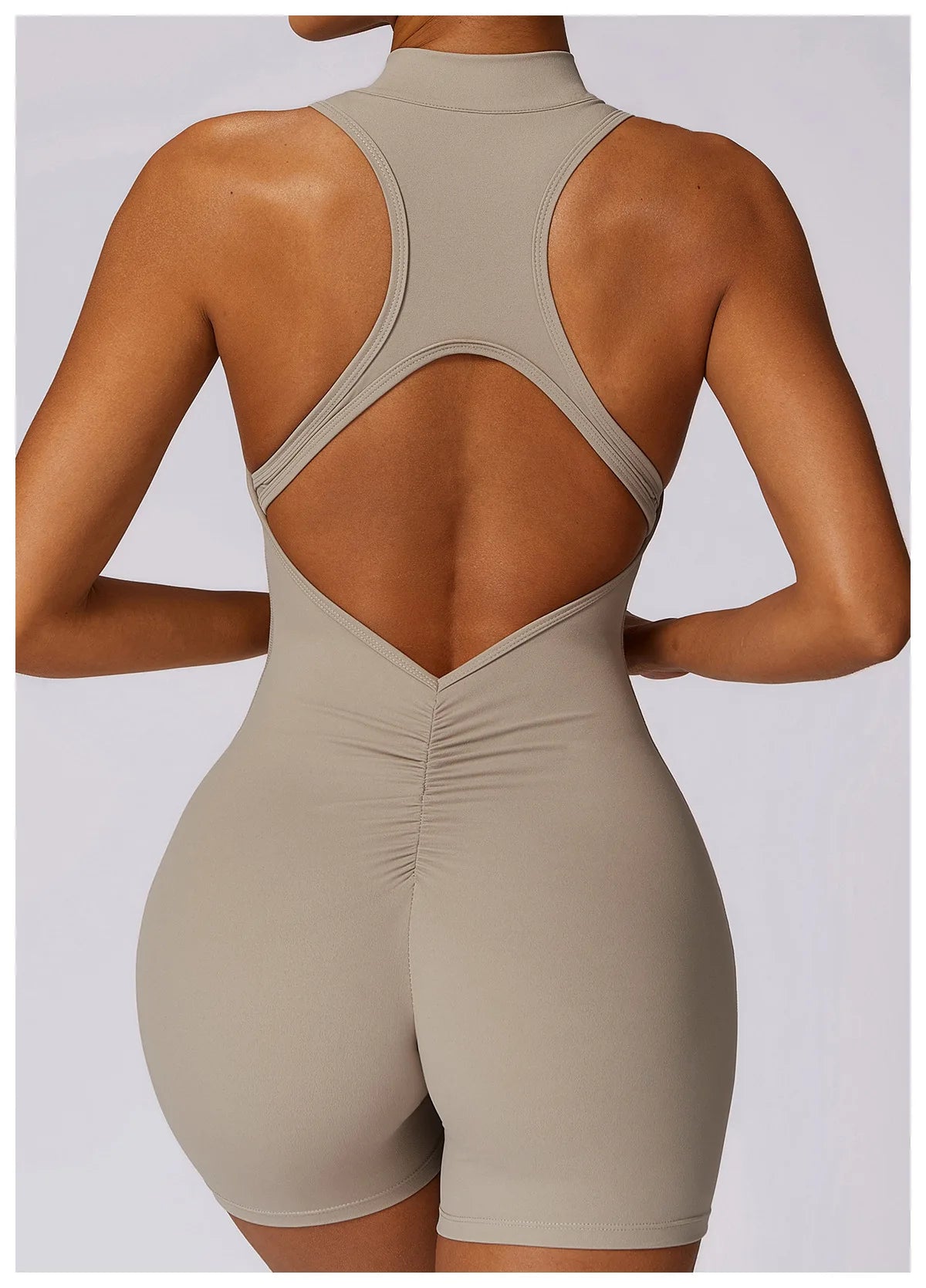 Stretch Training Zipper Sportswear Jumpsuit