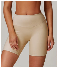 Ribbed High Waist Scrunch Butt Yoga Shorts