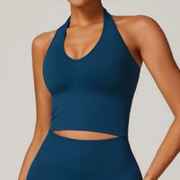 Seamless Hanging Neck Sports Bra