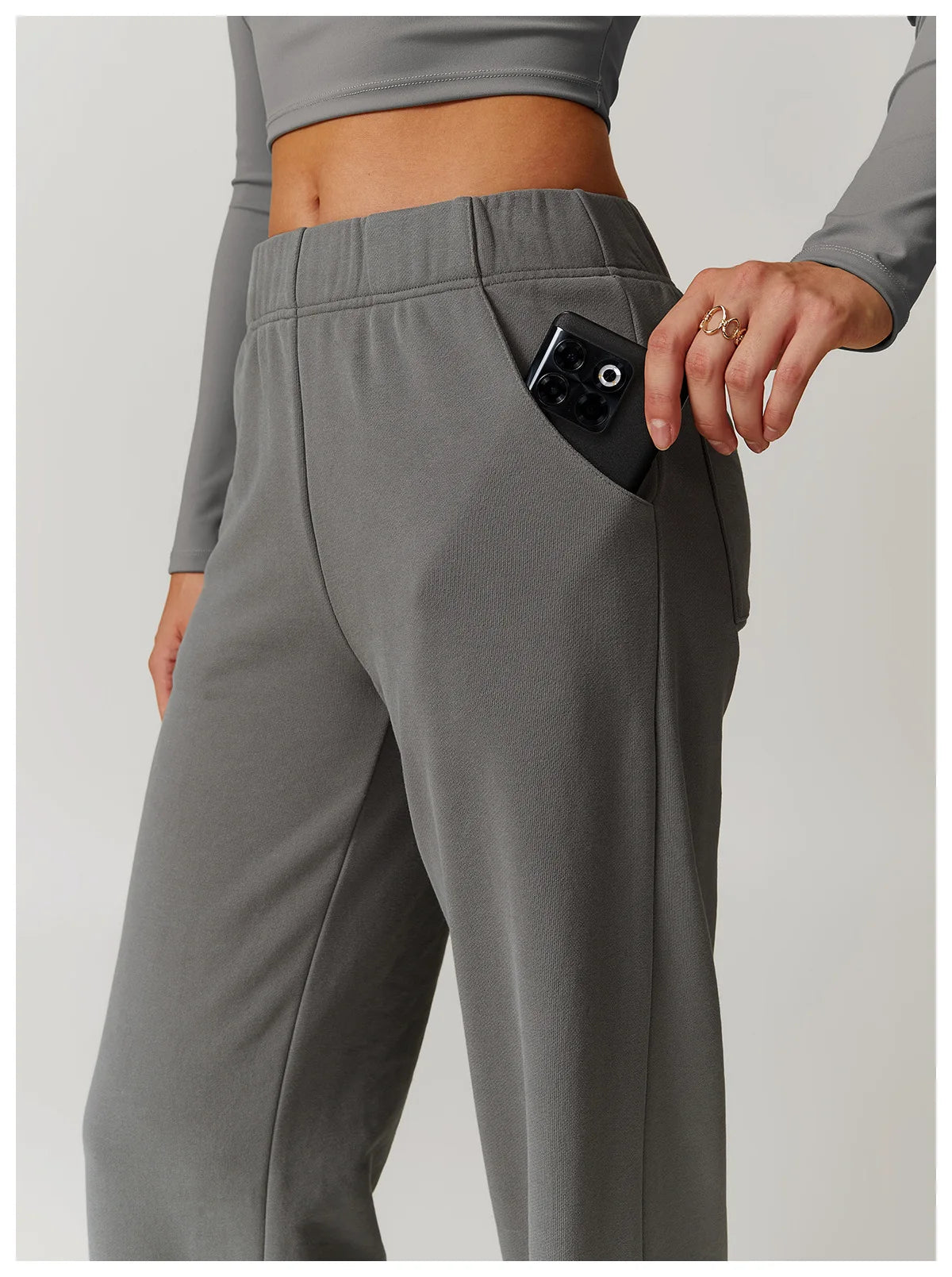 Outdoor High Waist style Straight Leg Sweatpants