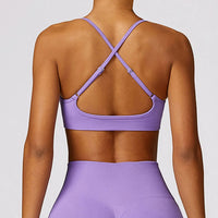 Cross Strap Push Up Seamless Sport Bra