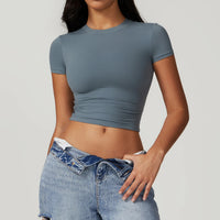 Sexy Yoga Short Sleeve Tight T-shirt