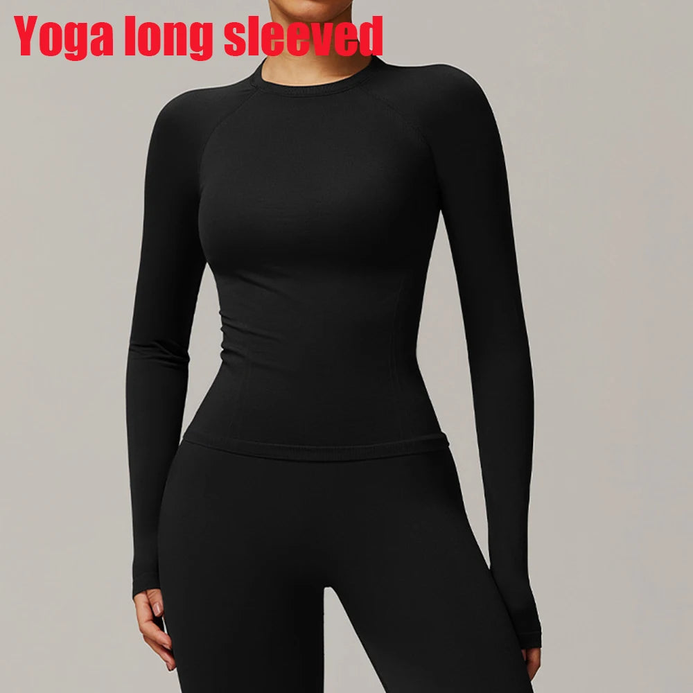 Fitness Seamless Yoga  Long Sleeve T-Shirts