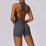 Stretch Training Zipper Sportswear Jumpsuit