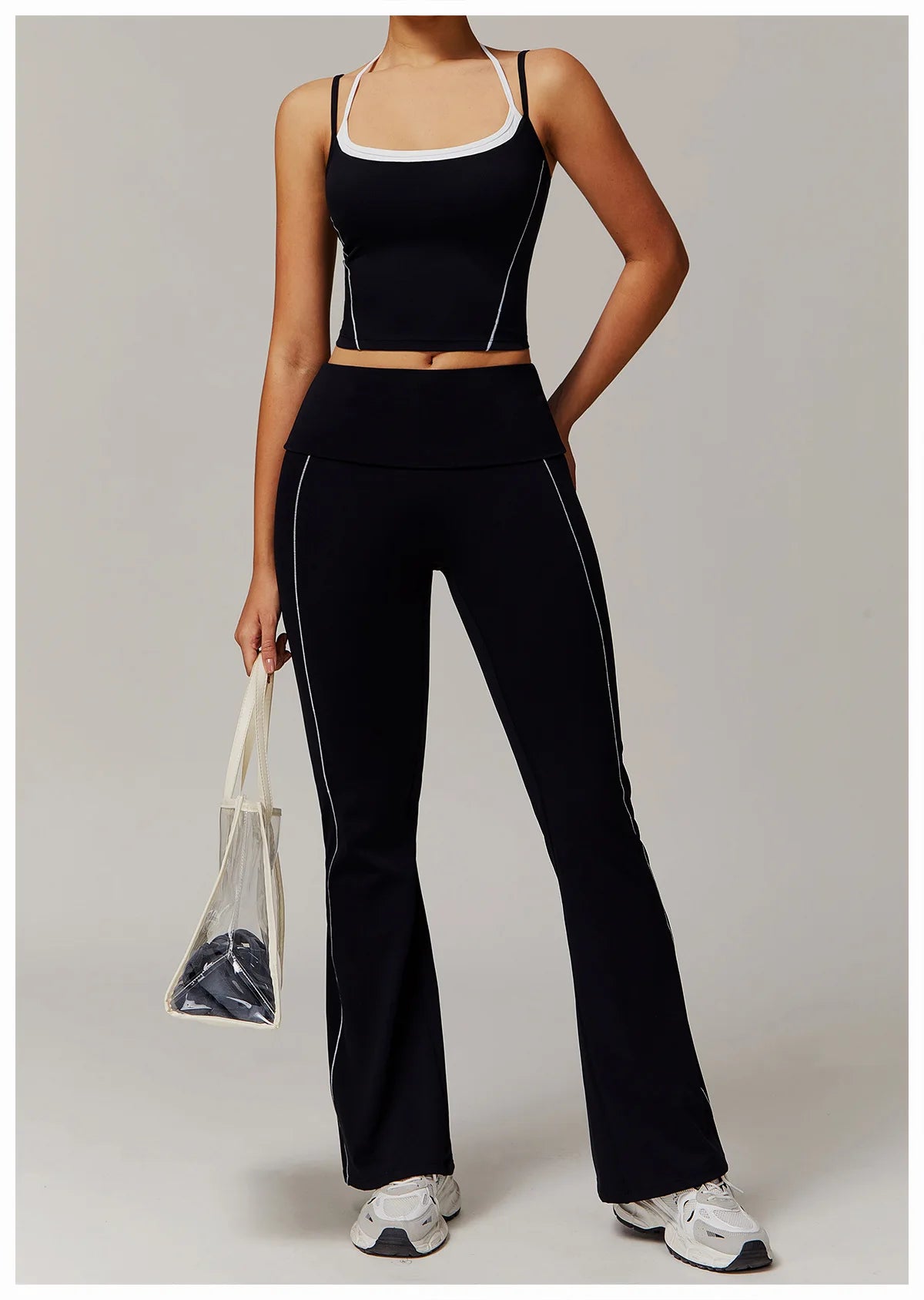 Breathable  High Waist Bell-bottoms  Leggings