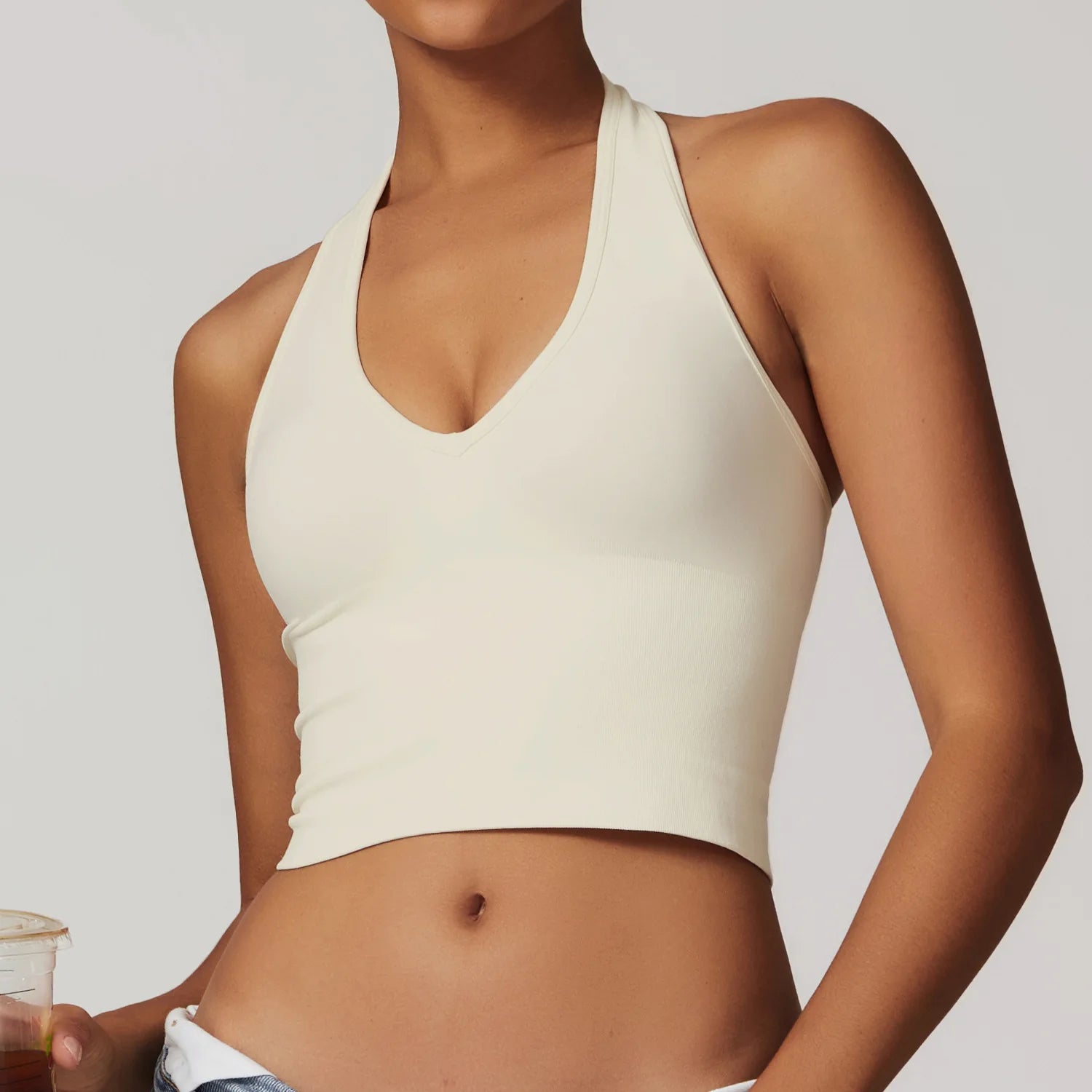 Seamless Hanging Neck Sports Bra