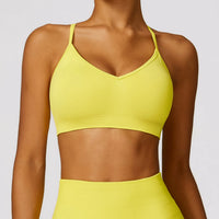 Cross Strap Push Up Seamless Sport Bra