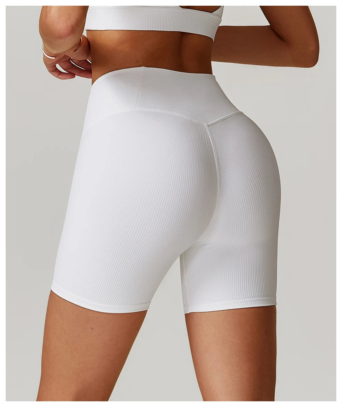 Ribbed High Waist Scrunch Butt Yoga Shorts