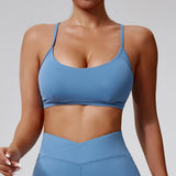 Nude Feeling Cross Strap Elastic Sports Bra