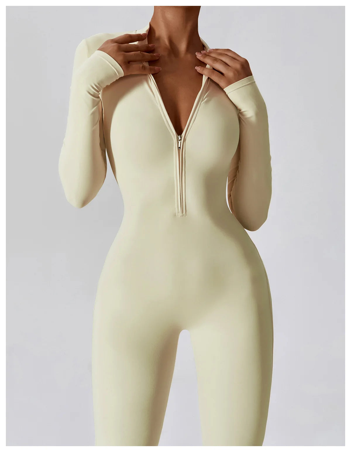 Long Sleeved Zipper Training Jumpsuit