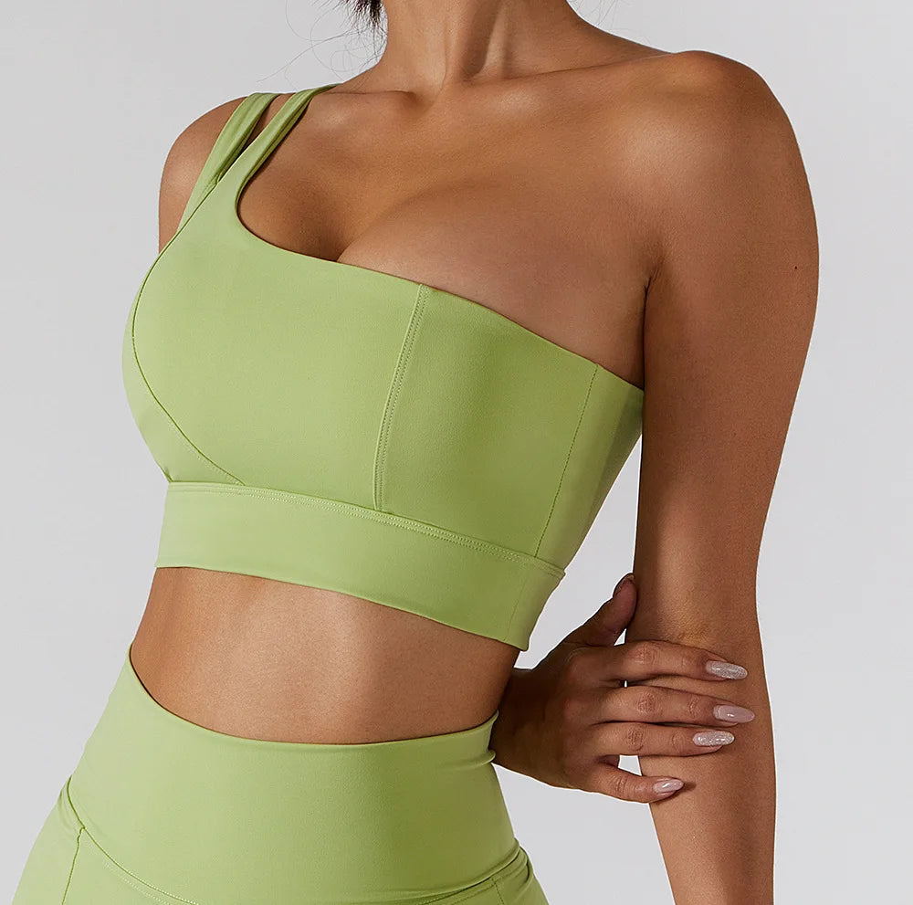 High Stretch Comfy One-Shoulder Sports Bra