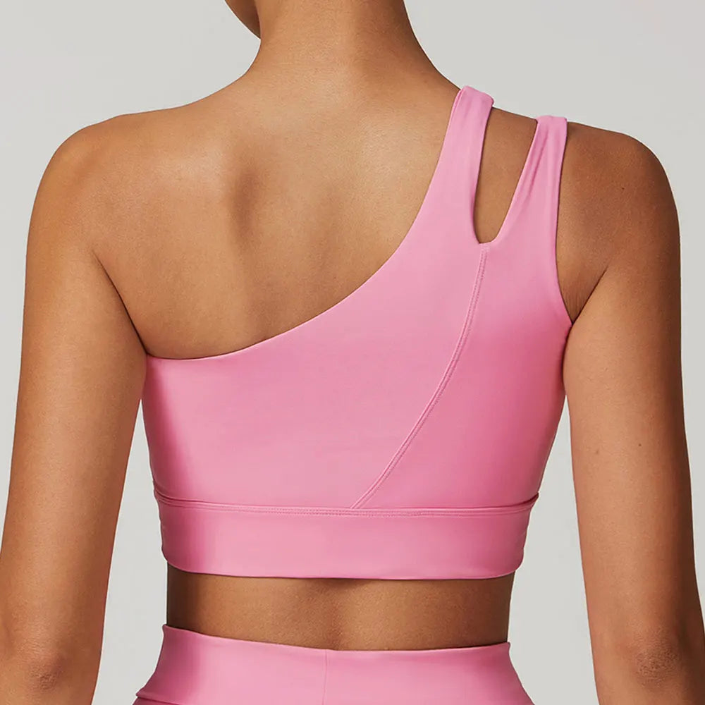 High Stretch Comfy One-Shoulder Sports Bra