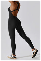 Sleeveles V Back Yoga Jumpsuit