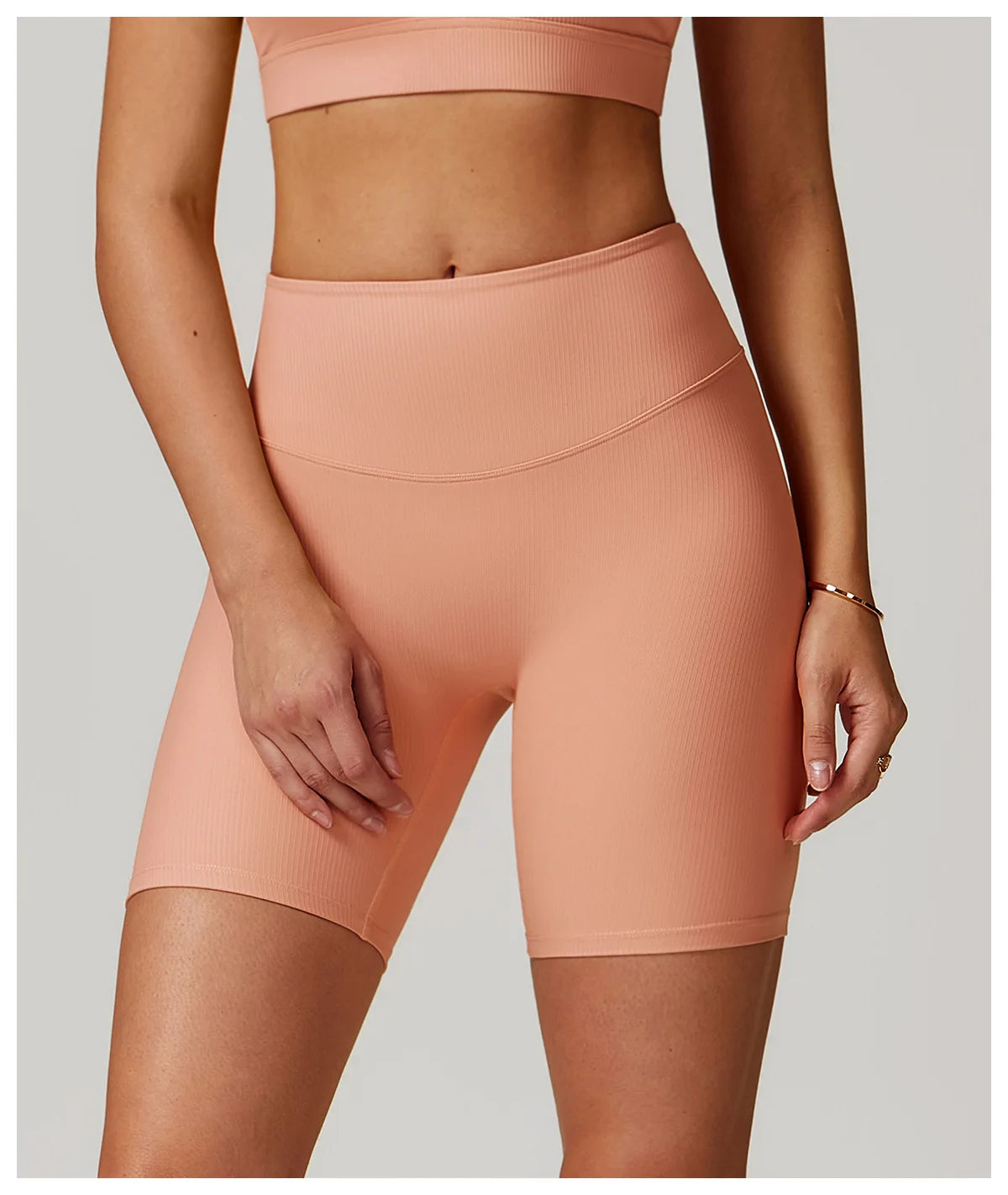 Ribbed High Waist Scrunch Butt Yoga Shorts