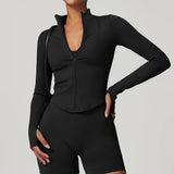 Long Sleeved Seamless Zipper Active Jacket