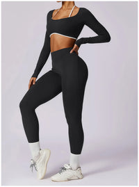 Tracksuit Push Up Sport Bra with High waist Leggings 2PCS Set