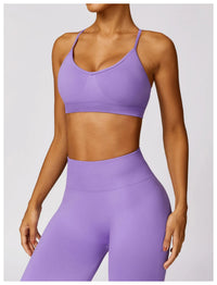 Cross Strap Push Up Seamless Sport Bra