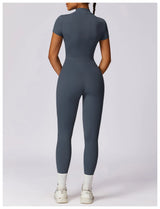 Tracksuit One-Piece Zipper Short Sleeve  Jumpsuits