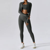 Zipper Yoga Sportswear Set for Women