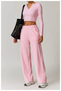 Outdoor High Waist style Straight Leg Sweatpants