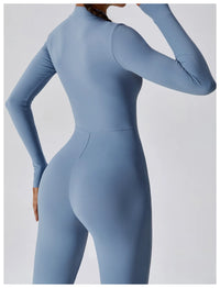 Long Sleeved Zipper Training Jumpsuit