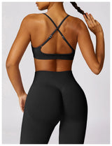 Cross Strap Push Up Seamless Sport Bra