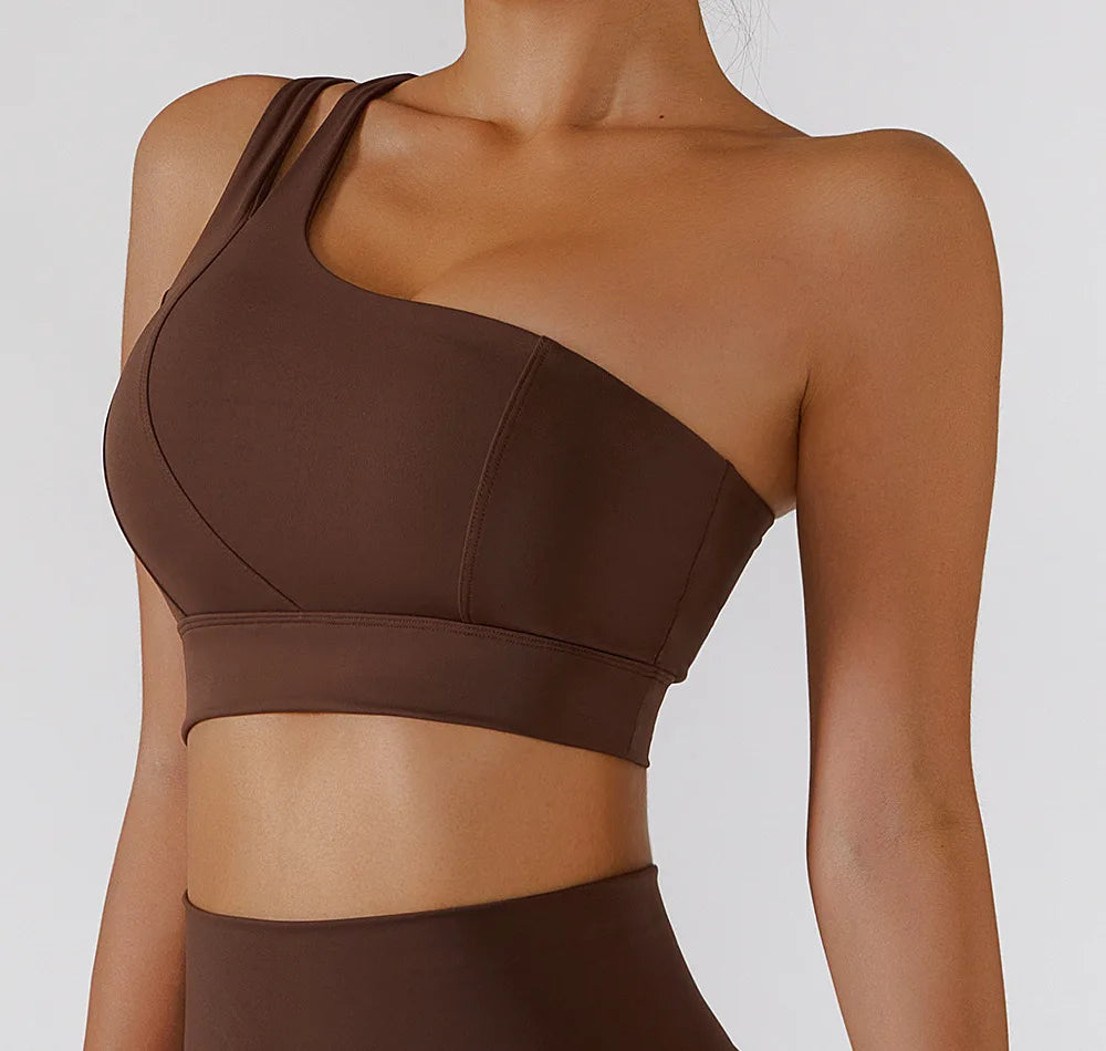 High Stretch Comfy One-Shoulder Sports Bra