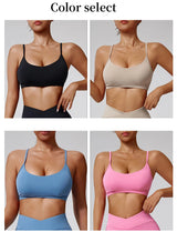 Nude Feeling Cross Strap Elastic Sports Bra