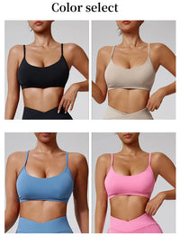 Nude Feeling Cross Strap Elastic Sports Bra