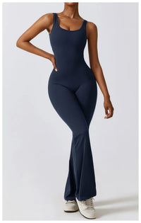 One-Piece Stretch V Back Jumpsuit