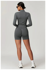 Long Sleeved Seamless Zipper Active Jacket