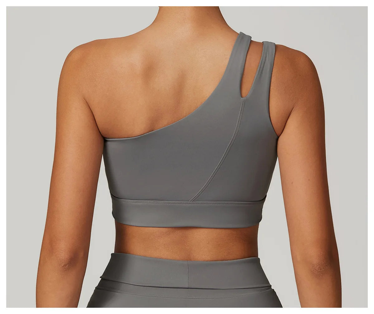 High Stretch Comfy One-Shoulder Sports Bra