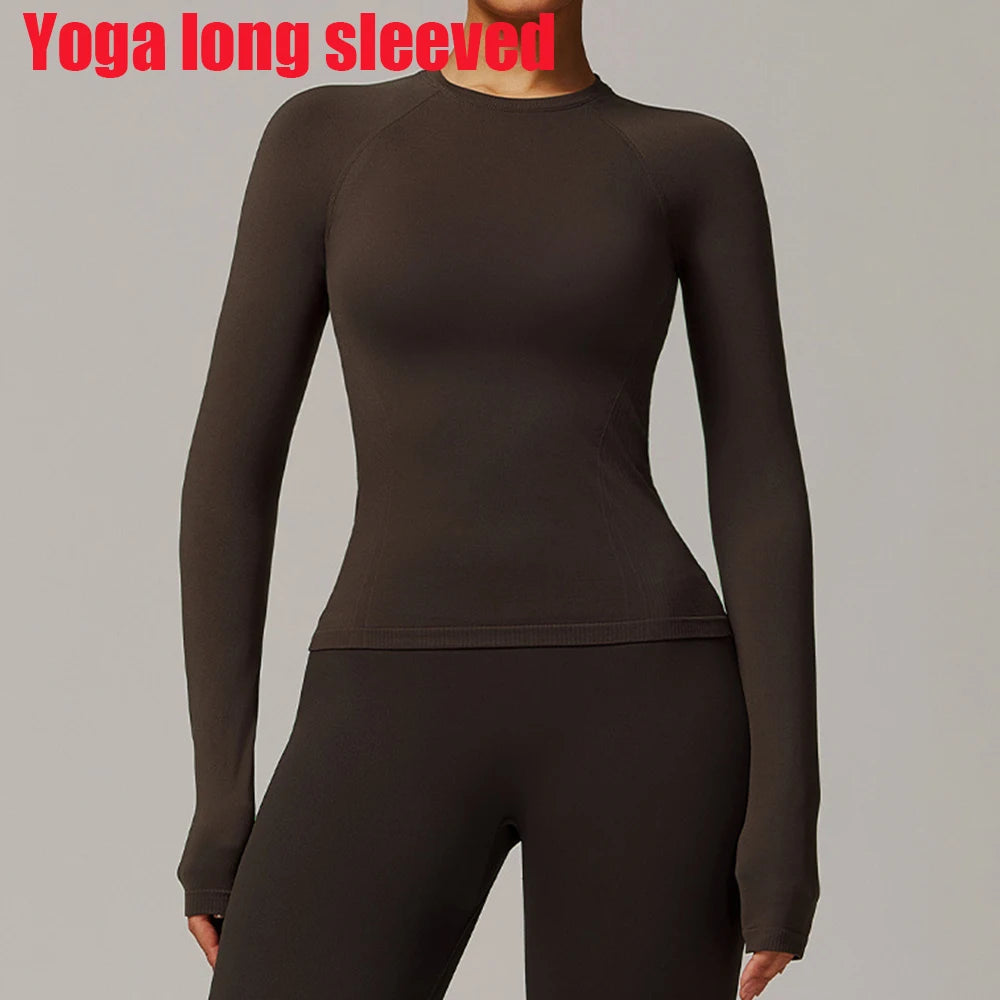 Fitness Seamless Yoga  Long Sleeve T-Shirts