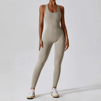 Sleeveles V Back Yoga Jumpsuit