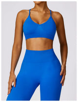 Cross Strap Push Up Seamless Sport Bra