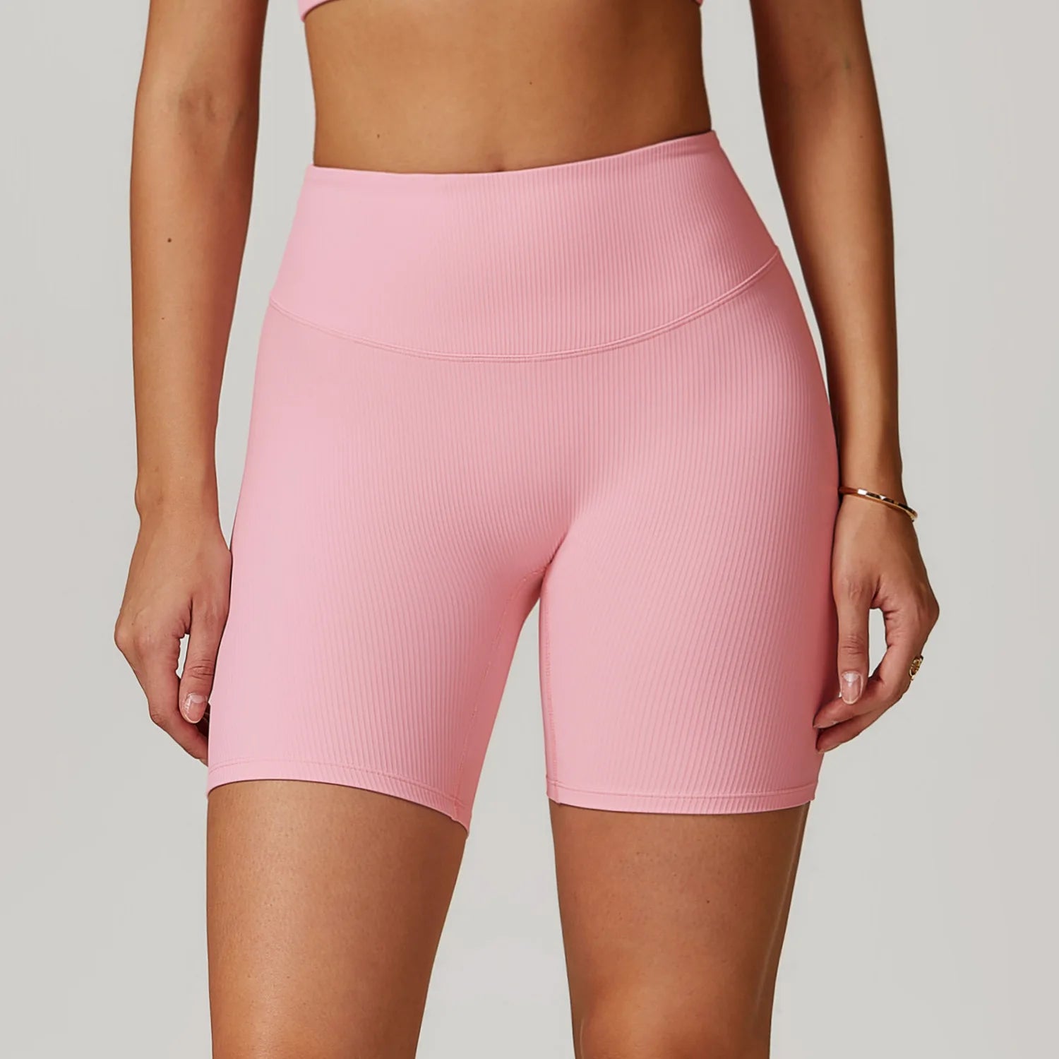 Ribbed High Waist Scrunch Butt Yoga Shorts