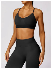 Cross Strap Push Up Seamless Sport Bra