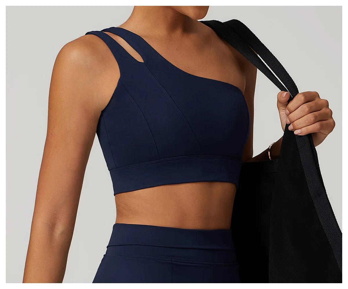 High Stretch Comfy One-Shoulder Sports Bra