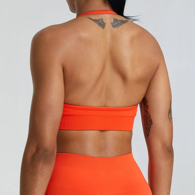 Hanging Neck Seamless Sports Bra