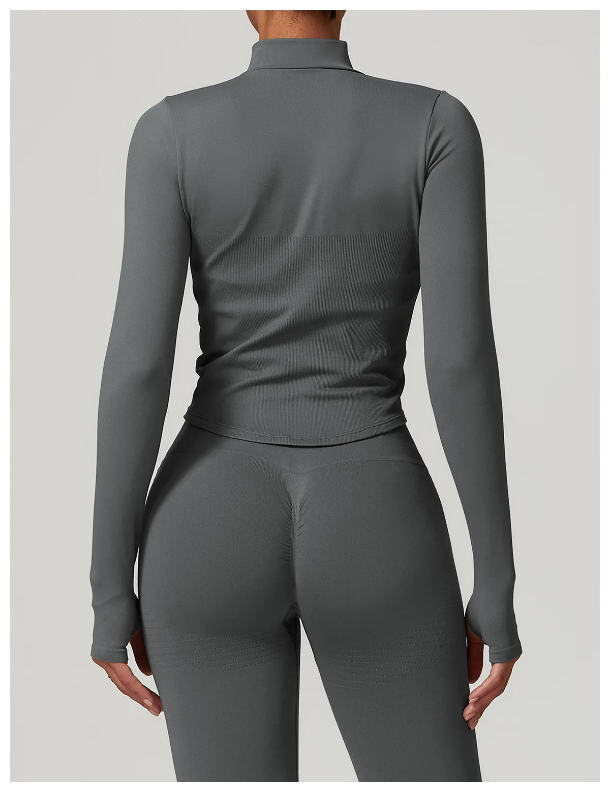 Long Sleeved Seamless Zipper Active Jacket