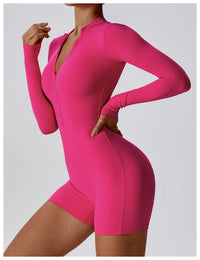 Long Sleeved Zipper Yoga Jumpsuit